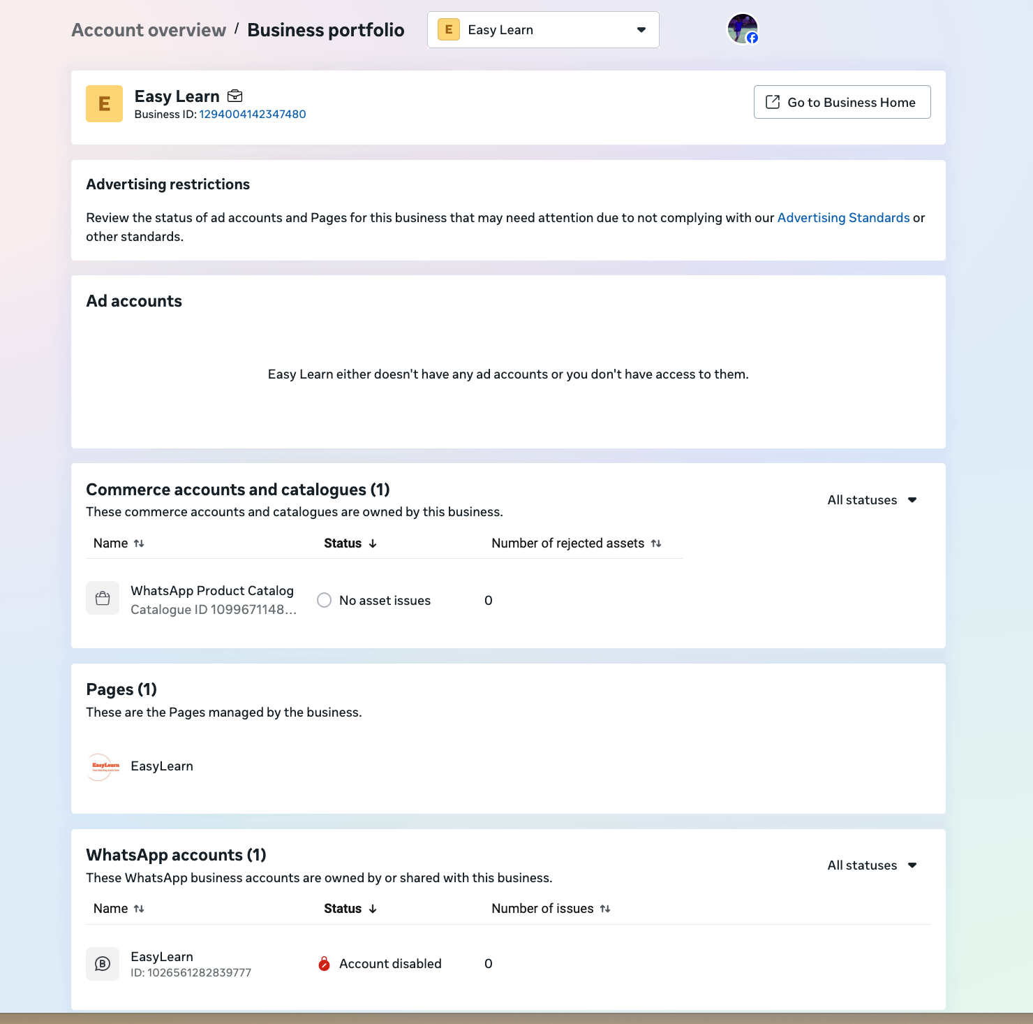 Business Support Home